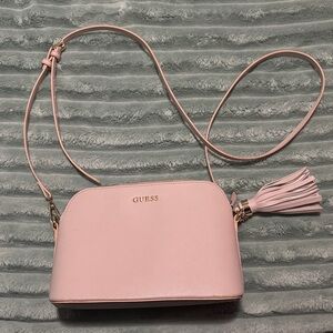 Guess Light Pink Crossbody Bag with Tassel